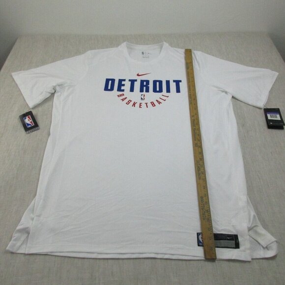 New Detroit Pistons Shirt Mens 3XL Tall White Nike NBA Basketball Sports Dri Fit - Picture 13 of 14